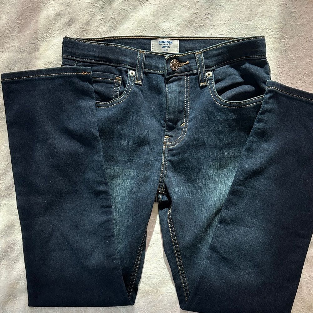 Denizen from Levi's Kids Indigo Slim Straight Jeans Dark Wash Size 14